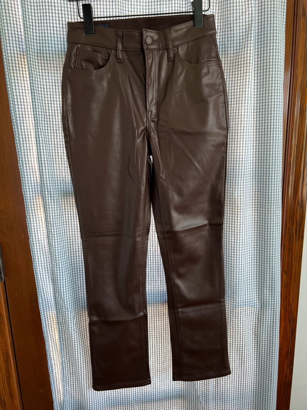 Never Worn GAP Women’s Dark Brown Slim Straight Faux Leather Jeans